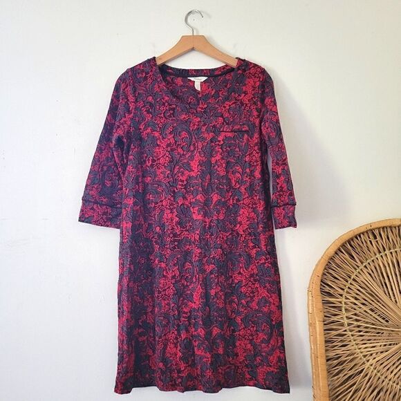 Soma Black and Red Sleep Dress/Nightgown Medium Cotton Modal Blend - Picture 1 of 6